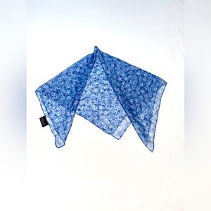 Bandana Scarf Hair Chambray Denim Eyelet Tie Dye Blue White 21”